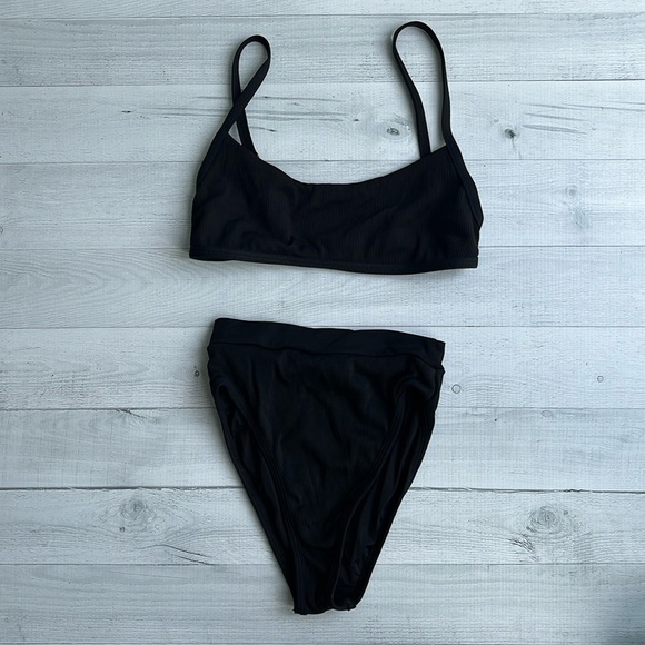l*space Other - L*Space Black Ribbed Bathing Suit Set Size XS